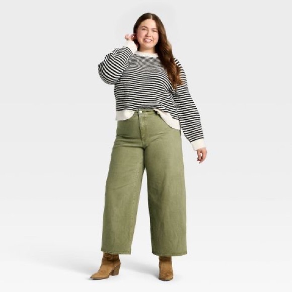 Universal Thread Denim - Universal Thread Woman’s Sailor High Rise Wide Leg Plus Size 17 Green Jeans NWT